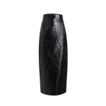 Khaite Loxley Skirt in Black Croc-Embossed Leather | Skirts | Coveti