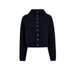 Khaite Marjorie Cardigan in Deep Navy | Knitwear | Coveti