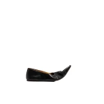 Khaite Marlene Ballerina in Black Glazed Leather