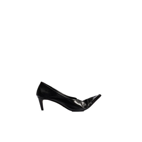 Khaite Marlene Low Pump in Black Glazed Leather