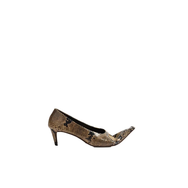 Marlene Low Pump in Python-Embossed Taupe