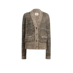 Khaite Maura Cardigan in Sepia and Black Multi | Knitwear | Coveti
