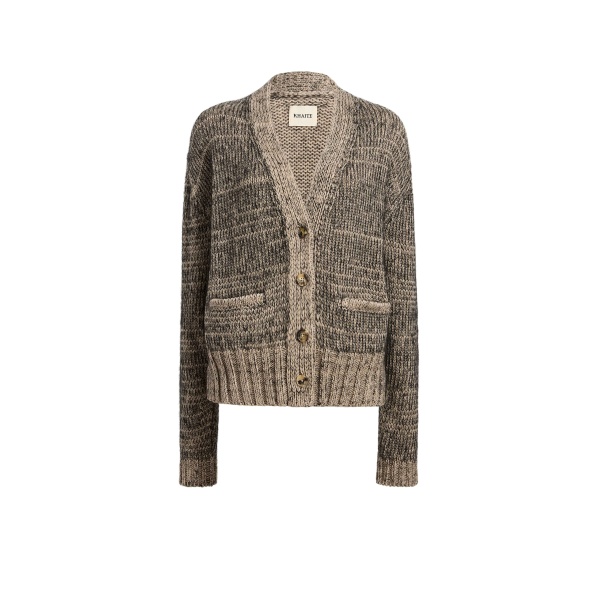 Khaite Maura Cardigan in Sepia and Black Multi | Knitwear | Coveti