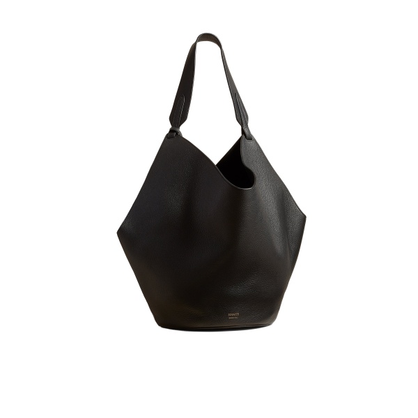 Khaite Medium Lotus Tote in Black Pebbled Leather