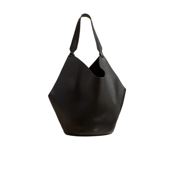 Khaite Medium Lotus Tote in Black Pebbled Leather