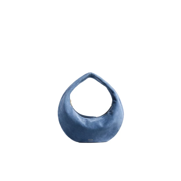 Khaite Mini Olivia Hobo in Cloud Iris Suede