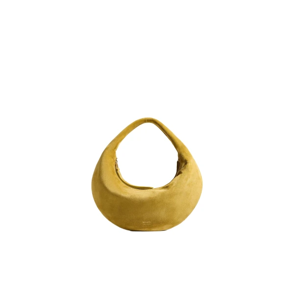 Khaite Mini Olivia Hobo in Golden Olive Suede