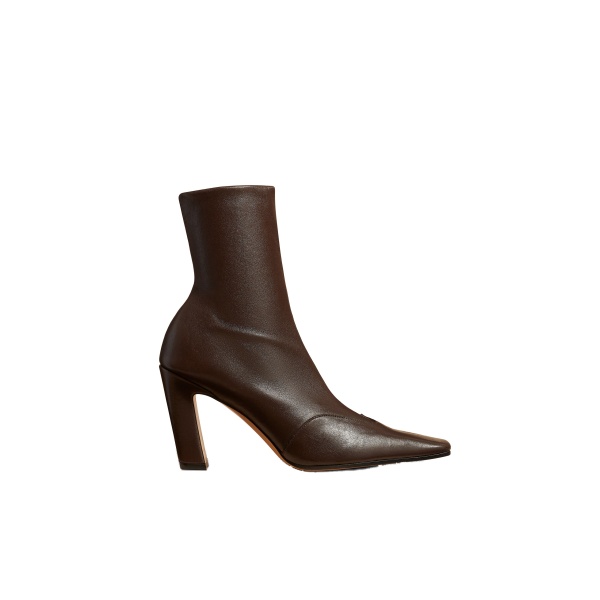 Khaite Nevada Stretch High Boot in Dark Brown Nappa Leather