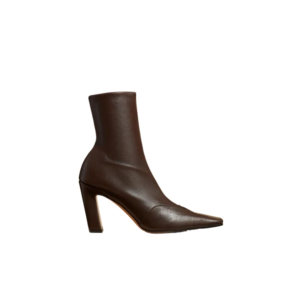 Khaite Nevada Stretch High Boot in Dark Brown Nappa Leather
