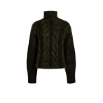 Khaite Nico Sweater in Black and Olive Multi | Knitwear | Coveti