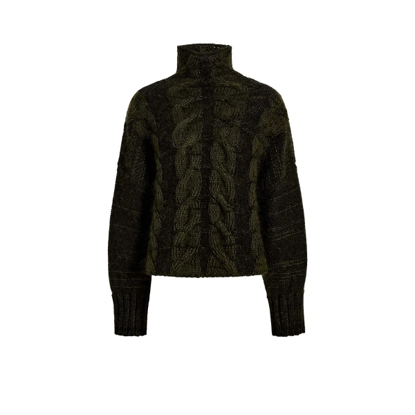 Nico Sweater in Black and Olive Multi