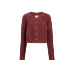 Khaite Niels Cardigan in Cherry | Knitwear | Coveti