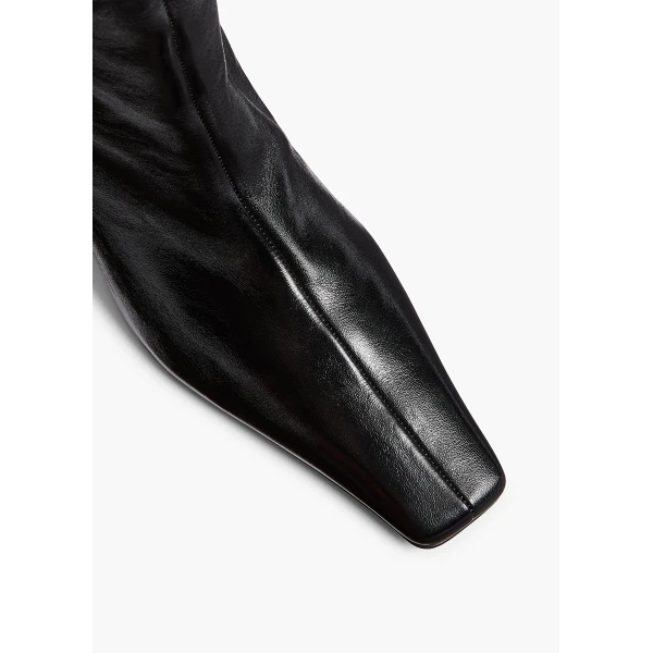 Ona Ankle Boot in Black Glazed Leather - Image 3