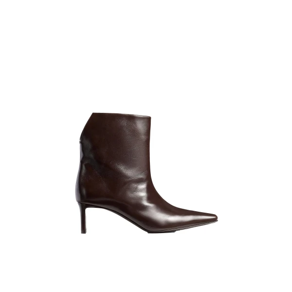 Khaite Ona Ankle Boot in Chocolate Glazed Leather