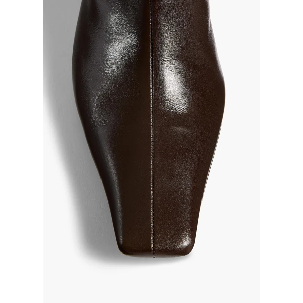 Ona Knee-High Boot in Chocolate Glazed Leather - Image 5