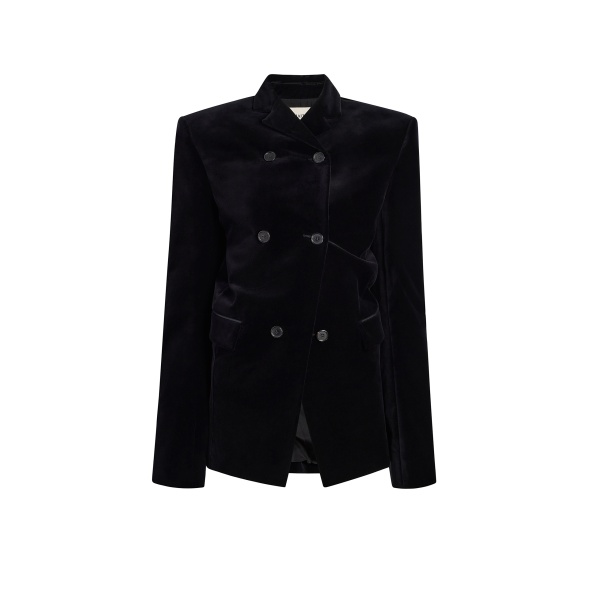 Khaite Rolo Jacket in Black Velvet | Jackets | Coveti