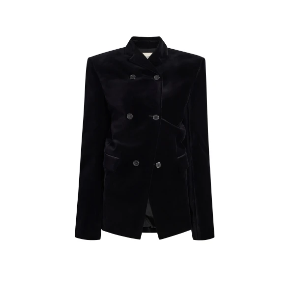 Khaite Rolo Jacket in Black Velvet | Jackets | Coveti