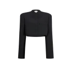 Khaite Samo Jacket in Black Crepe | Jackets | Coveti