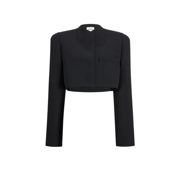 Khaite Samo Jacket in Black Crepe | Jackets | Coveti