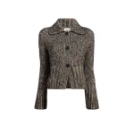 Khaite Takeo Cardigan in Sepia and Black Multi | Knitwear | Coveti