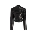 Khaite York Jacket with Cord Embroidery in Black Leather | Jackets | Coveti