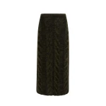 Khaite Ziva Skirt in Black and Olive Multi | Skirts | Coveti