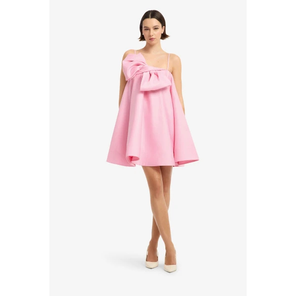 Leo Lin Chelsea Bow Mini Dress in Pink view 3