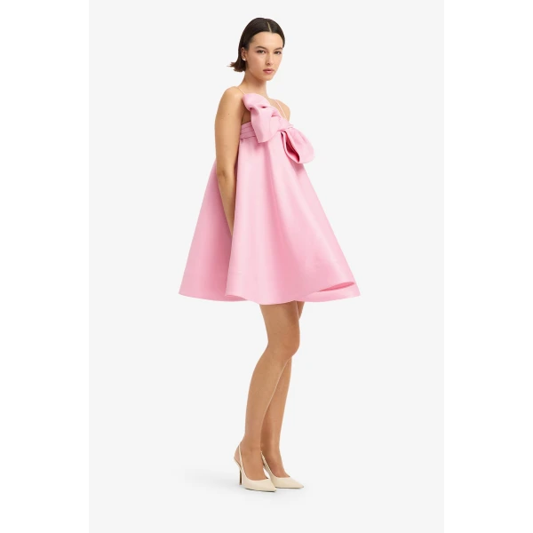 Leo Lin Chelsea Bow Mini Dress in Pink view 4