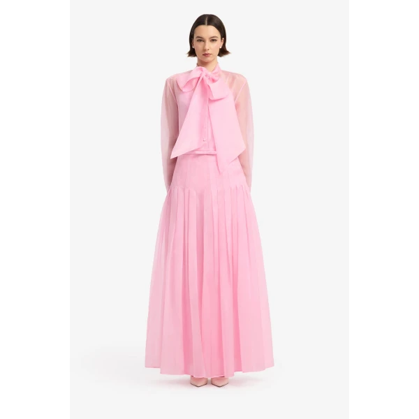 Leo Lin Juno Pleated Pants in Pink view 2