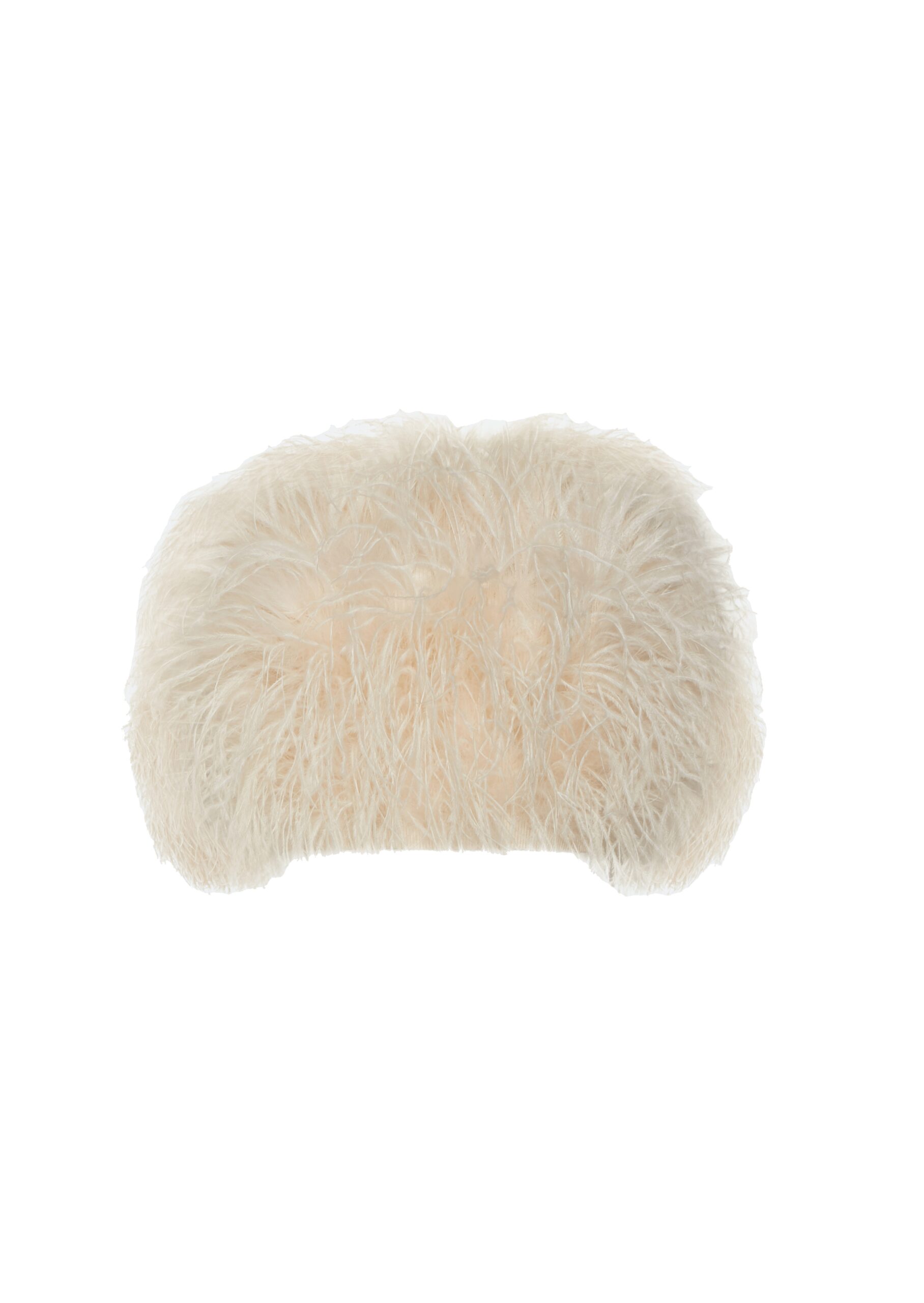 Compact Viscose Tube Top With Feathers in Cream