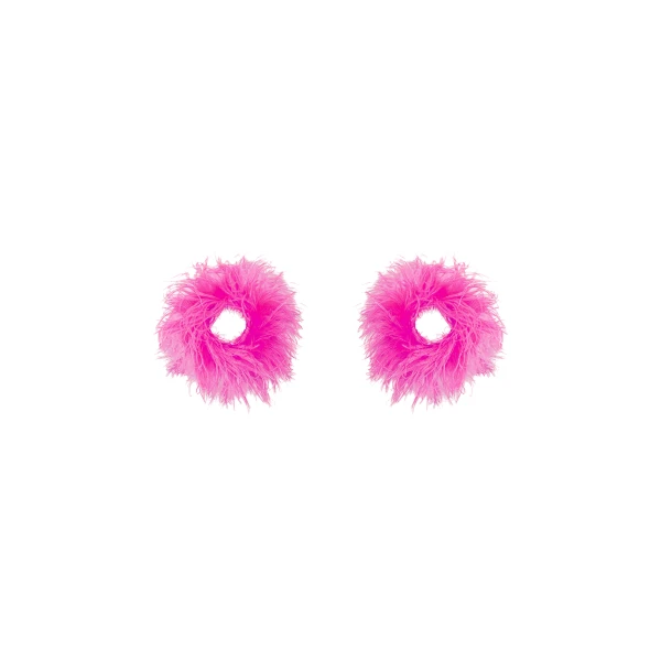 Feather Cuffs in Fuchsia