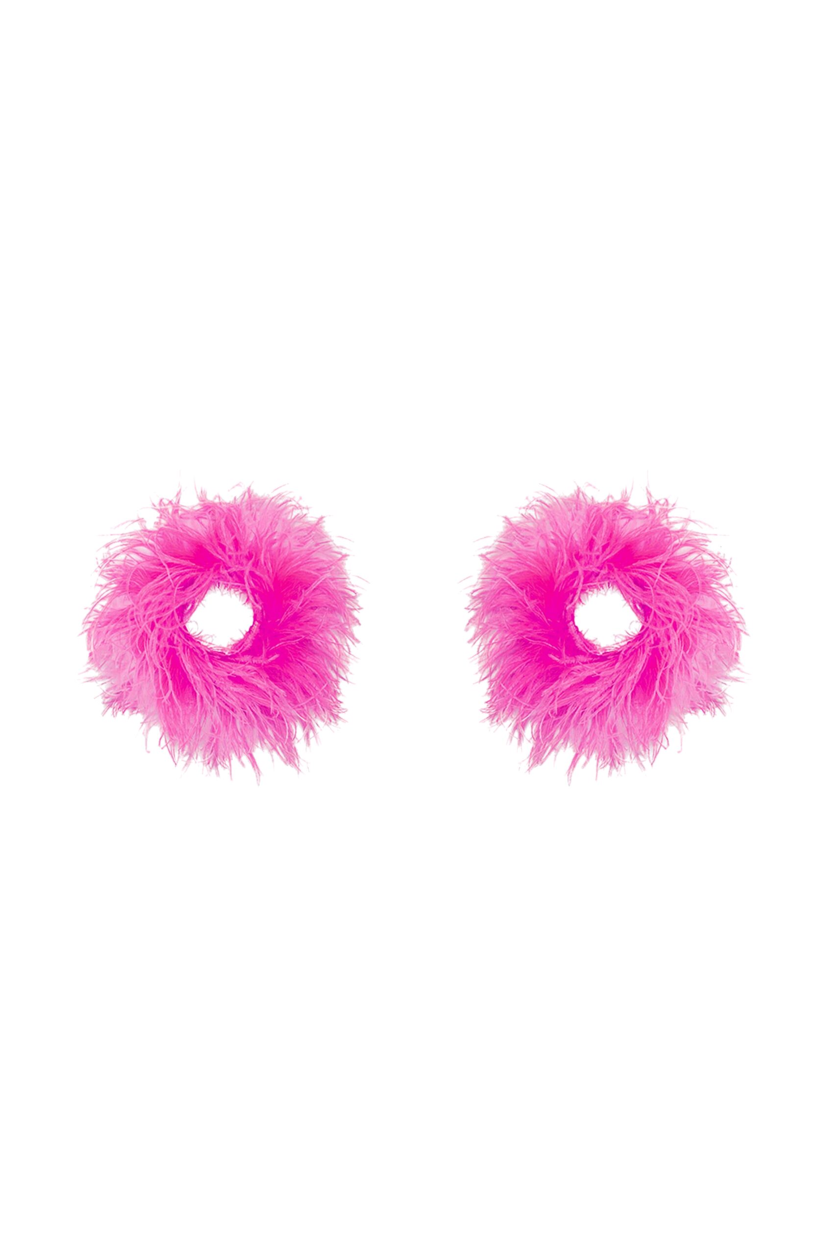 LaPointe Feather Cuffs in Fuchsia LaPointe