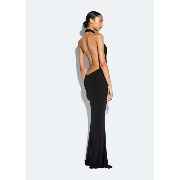 jersey cowl neck gown