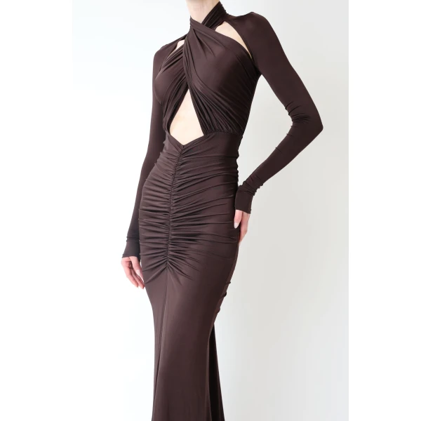 dark brown evening gowns
