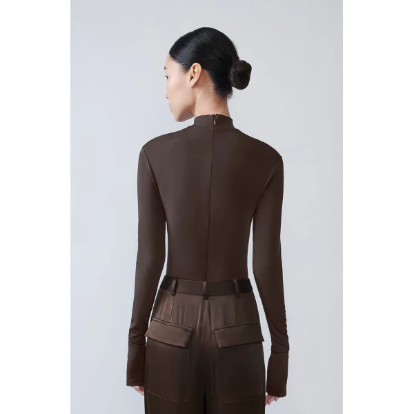 jersey mock neck bodysuit
