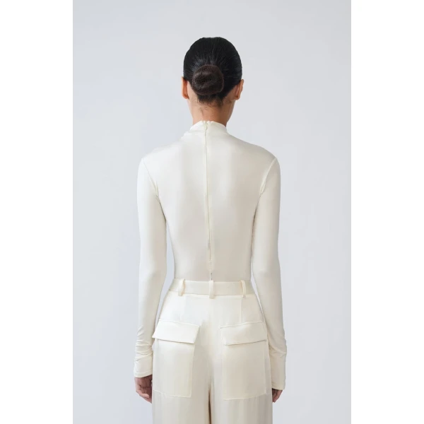 jersey mock neck bodysuit