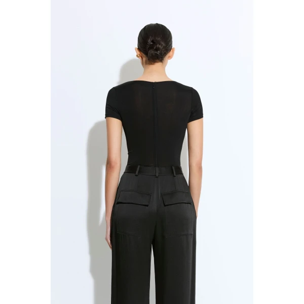 jersey short sleeve boatneck bodysuit