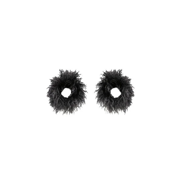 Large Feather Cuffs in Black