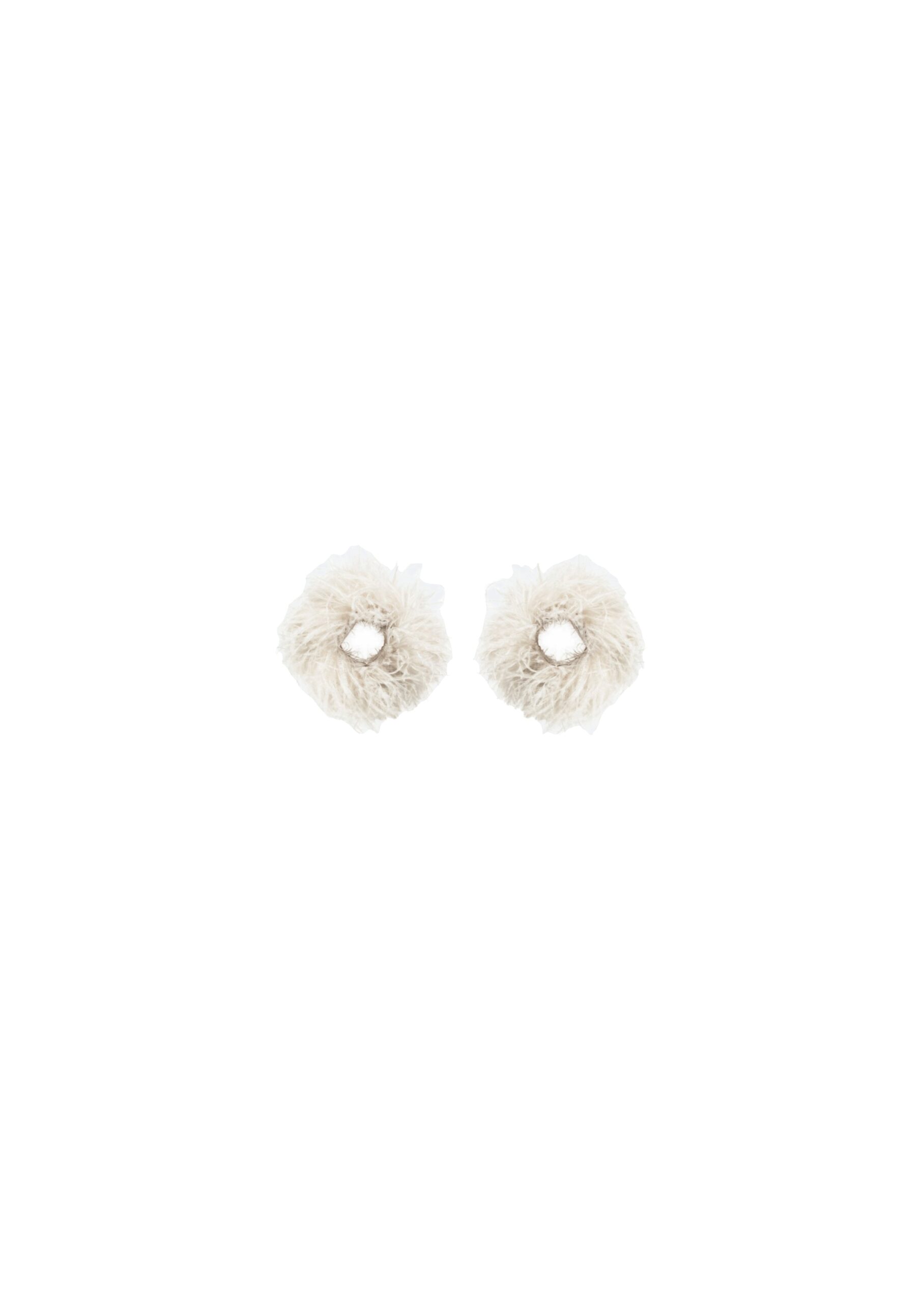 LaPointe Large Feather Cuffs in Cream LaPointe