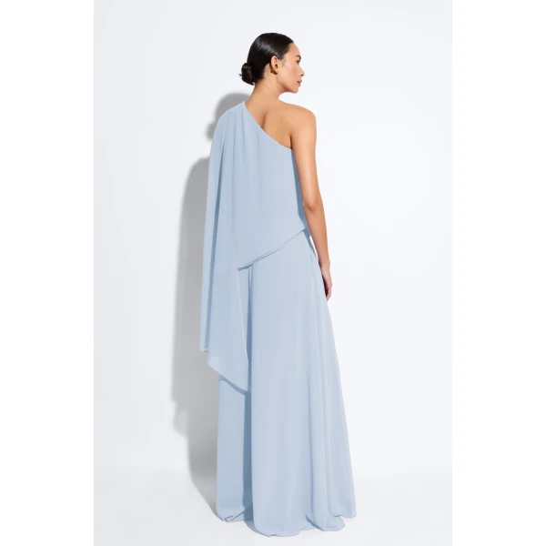 lightweight georgette one shoulder top