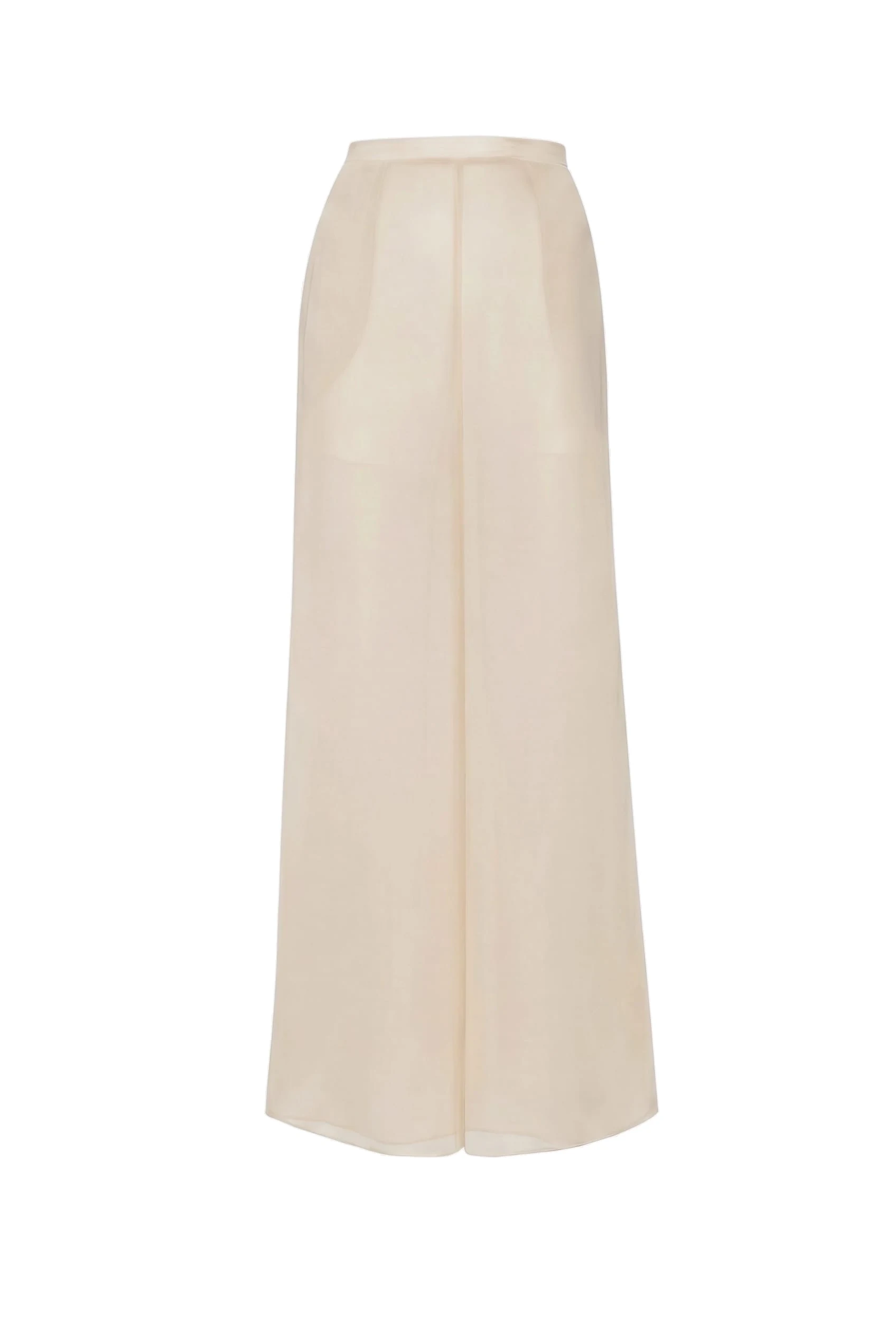 Lightweight Georgette Wide Leg Pant in Ecru