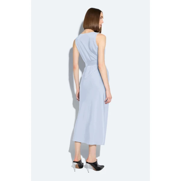 lightweight satin belted dress