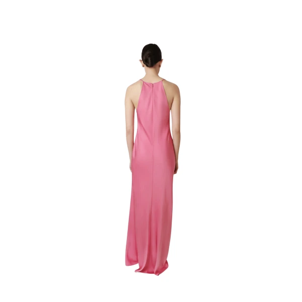 lightweight satin halter gown