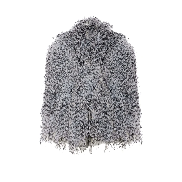 Marbled Feathers Jacket in Black/White