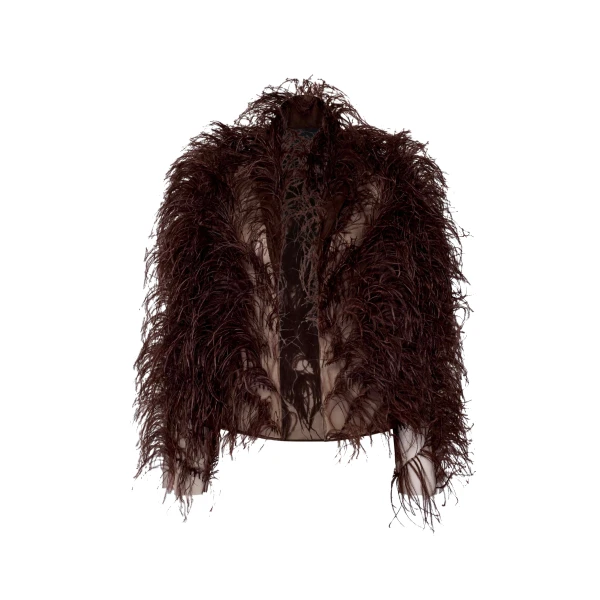 Marbled Feathers Jacket in Chocolate