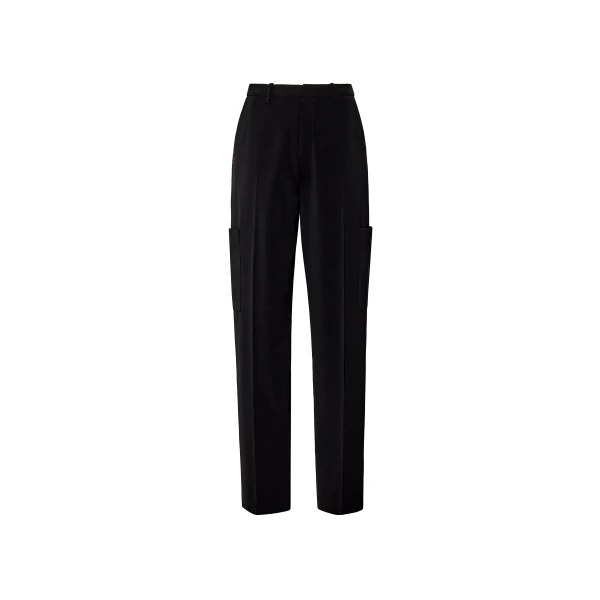 Matte Crepe Tapered Trouser in Black