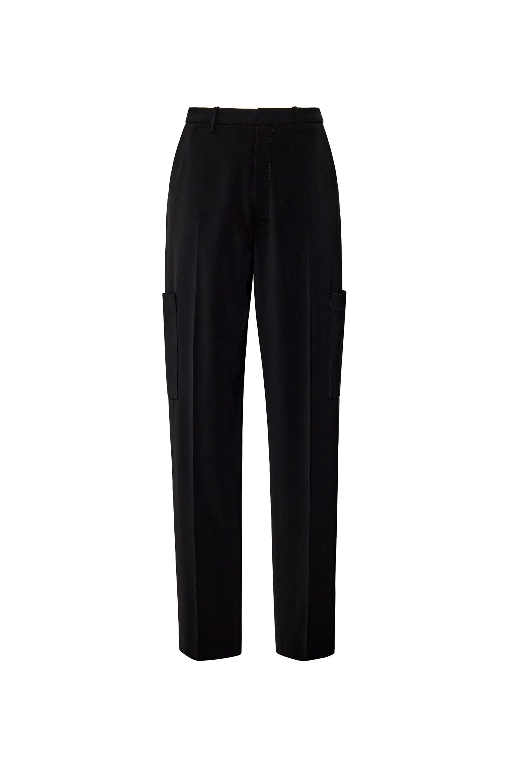 Matte Crepe Tapered Trouser in Black