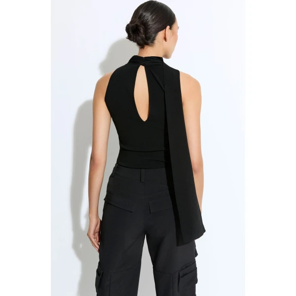 matte viscose halterneck top