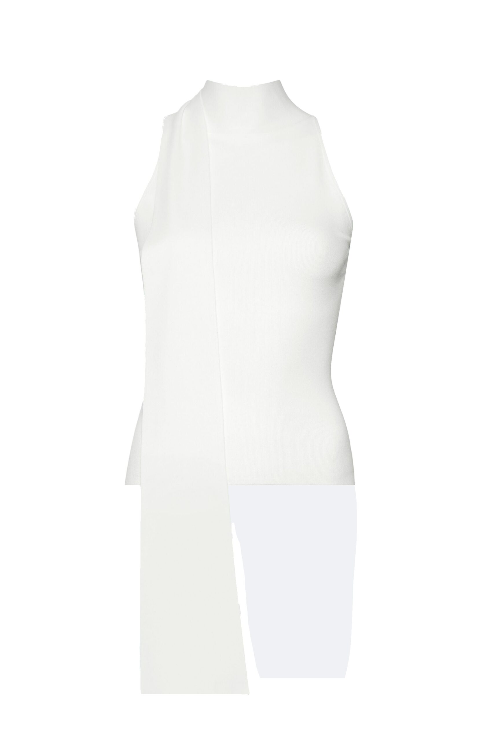 Matte Viscose Halterneck Top in Off White