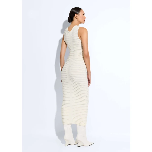 matte viscose wide ribbed skirt